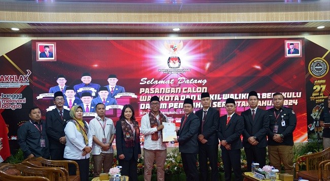 Resmi Daftar KPU, Dedy-Agi Bawa Visi Kota Bengkulu Berani Juara