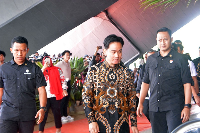 Wakil Presiden Terpilh Gibran Rakabuming Raka Saksikan Gladi Bersih Pelantikan