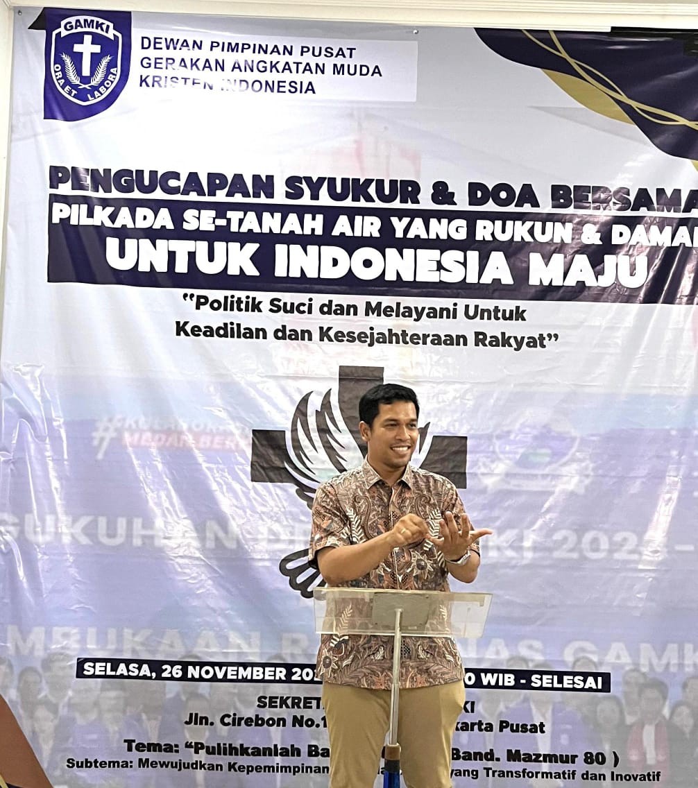 Doa Syukur GAMKI untuk Pilkada Damai: Semoga yang Terpilih Pemimpin Berintegritas