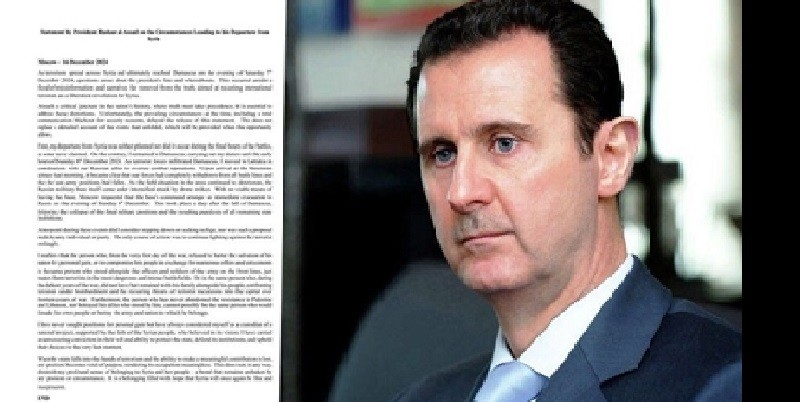 Ini Isi Lengkap Pernyataan Resmi Pertama Bashar Assad Setelah Dijatuhkan