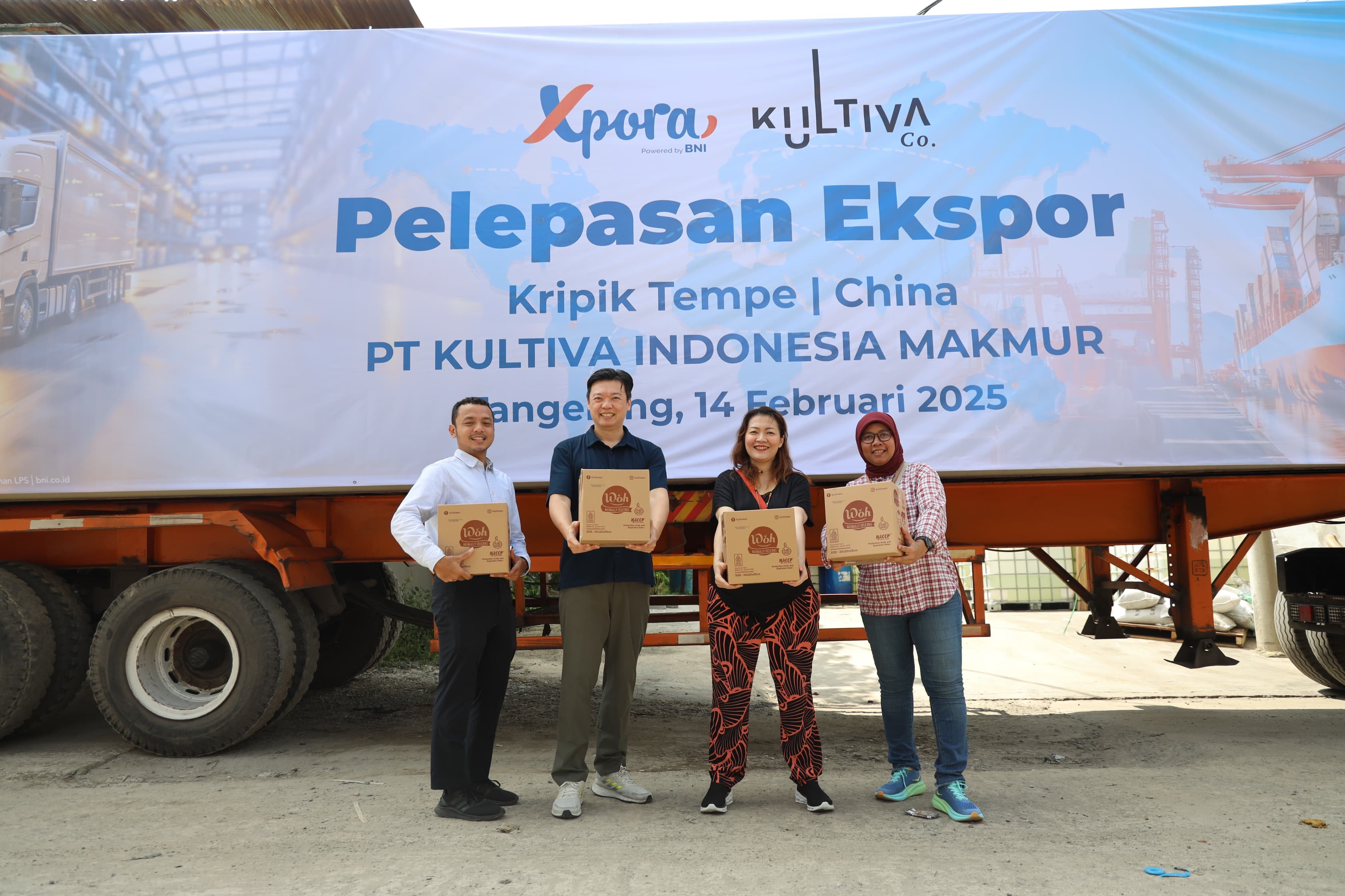 BNI Xpora Lepas Kripik Tempe Kultiva Ekspor Produk ke China