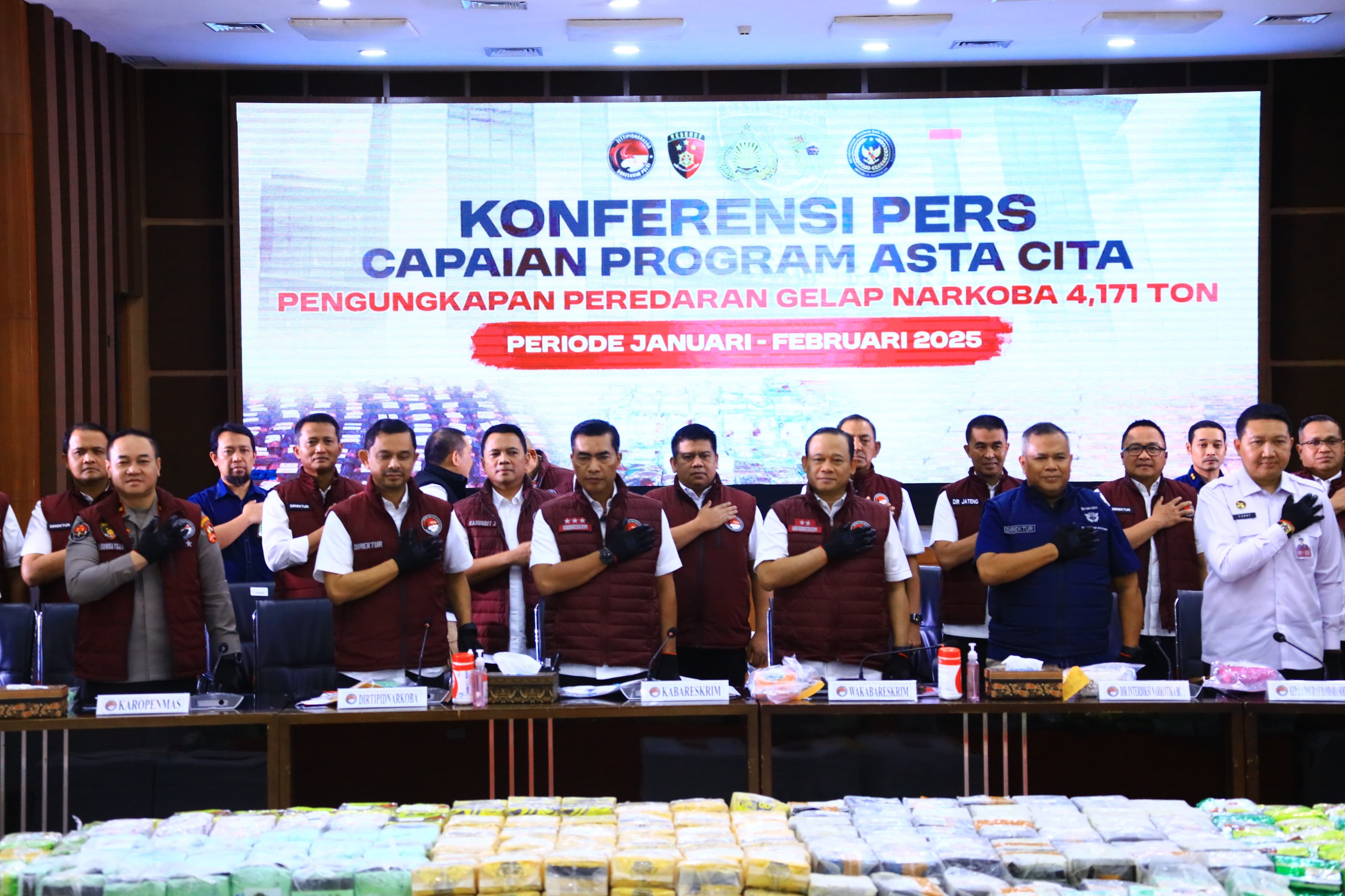 Dalam Dua Bulan Bareskrim Ungkap 6.881 Kasus Narkoba, 4,171 Ton Barbuk Disita