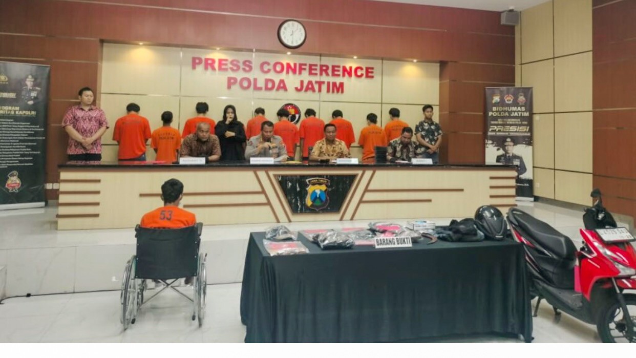 Polda Jatim Ringkus 11 Tersangka Sindikat Curanmor di Surabaya Hingga Banyuwangi