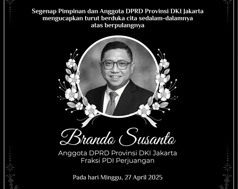 Kabar Duka, Anggota DPRD DKI Brando Susanto Meninggal Saat Halalbihalal PDIP