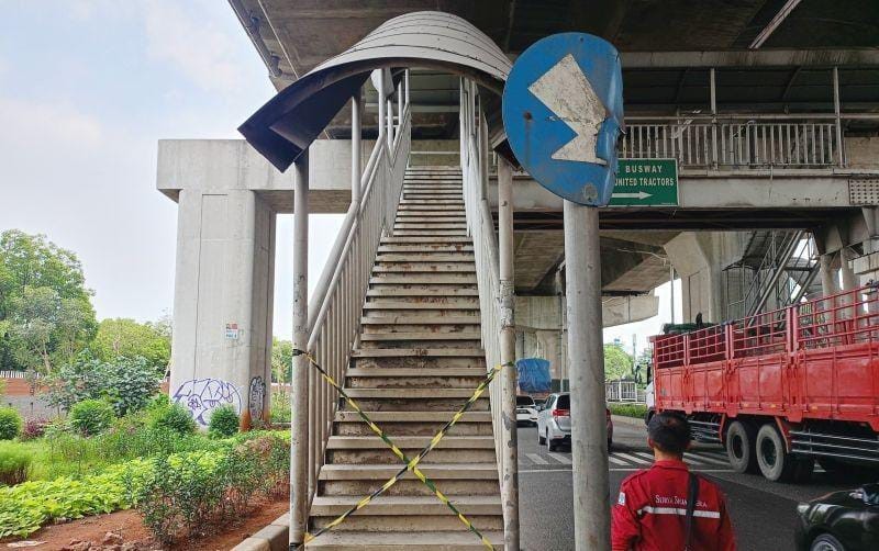 JPO Cakung Rusak, Bina Marga DKI: 1-2 Bulan Selesai Perbaikannya