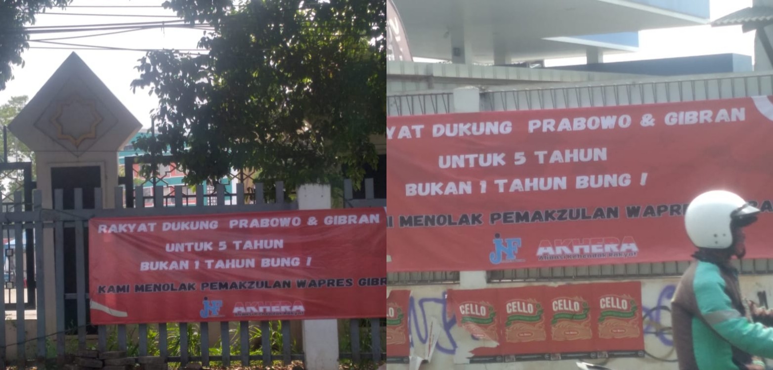 Bertebaran Spanduk Masyarakat Menolak Pemakzulan Wapres Gibran Dari Kursi Wakil Presiden