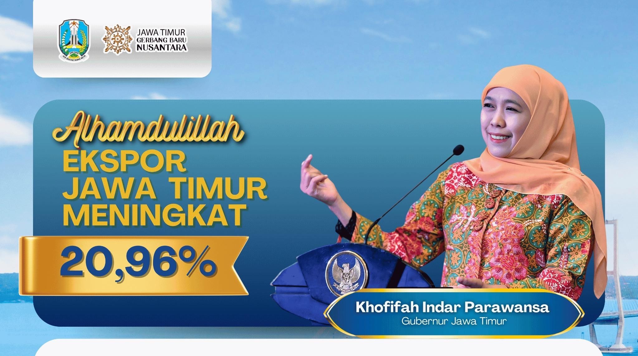 Ekspor Jatim Naik 20,96 Persen, Gubernur Khofifah: Ini Momentum Pacu Pertumbuhan Ekonomi