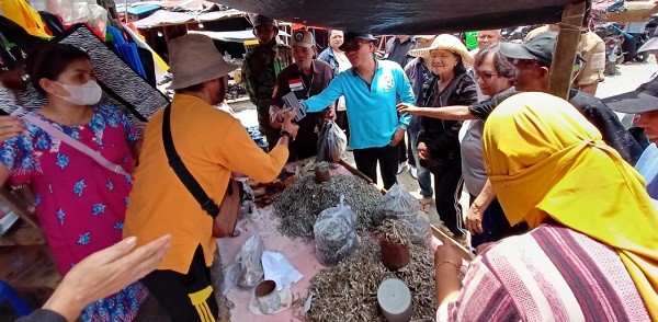 Usai Tanam Cabe Rawit, Senator Stefa Sambangi Pasar Pantau Stok dan Harga Pangan