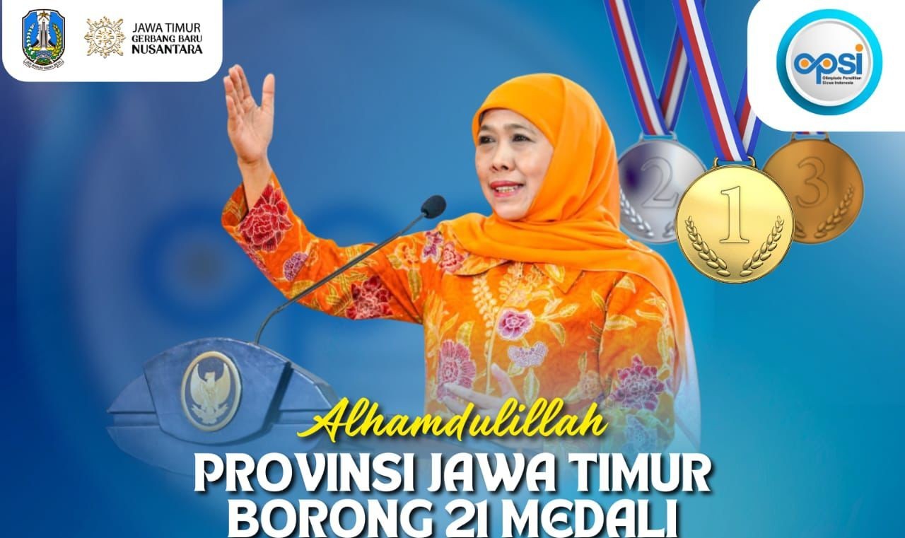 Jawa Timur Kembali Juara Umum OPSI 2025, Sapu Bersih 21 Medali Nasional