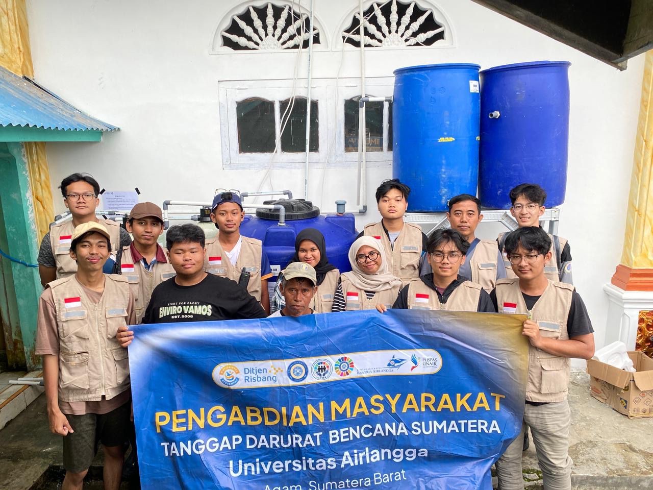 Krisis Air Pascabencana, UNAIR Pasang Instalasi Filter Air di Kecamatan Malalak
