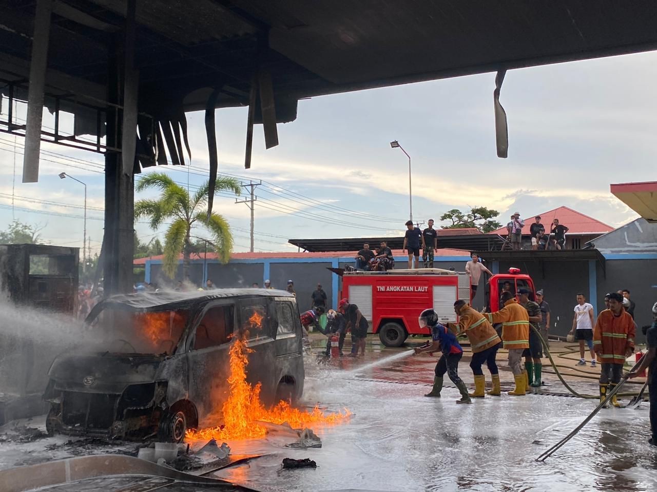 Cepat dan Tanggap, Kodaeral XI Kembali Padamkan Kebakaran di SPBU Jalan Noari Merauke