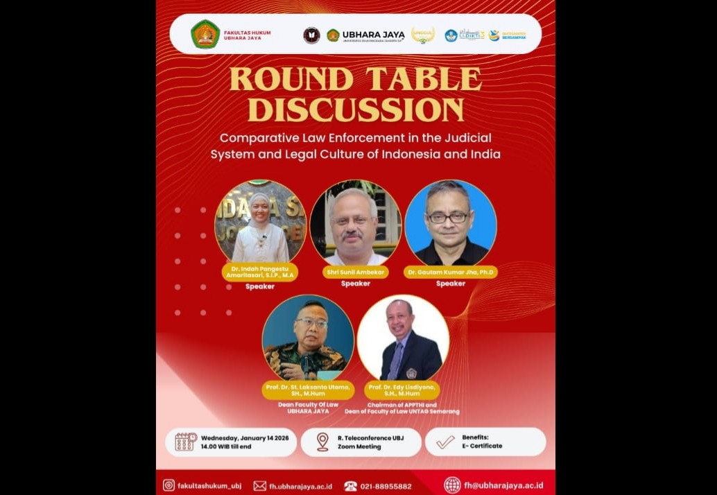 Universitas Bhayangkara Jaya Gelar Diskusi Bincang Perkembangan Hukum Di India,  Bersama Pakar Hukum Dan Sosial  Dari India