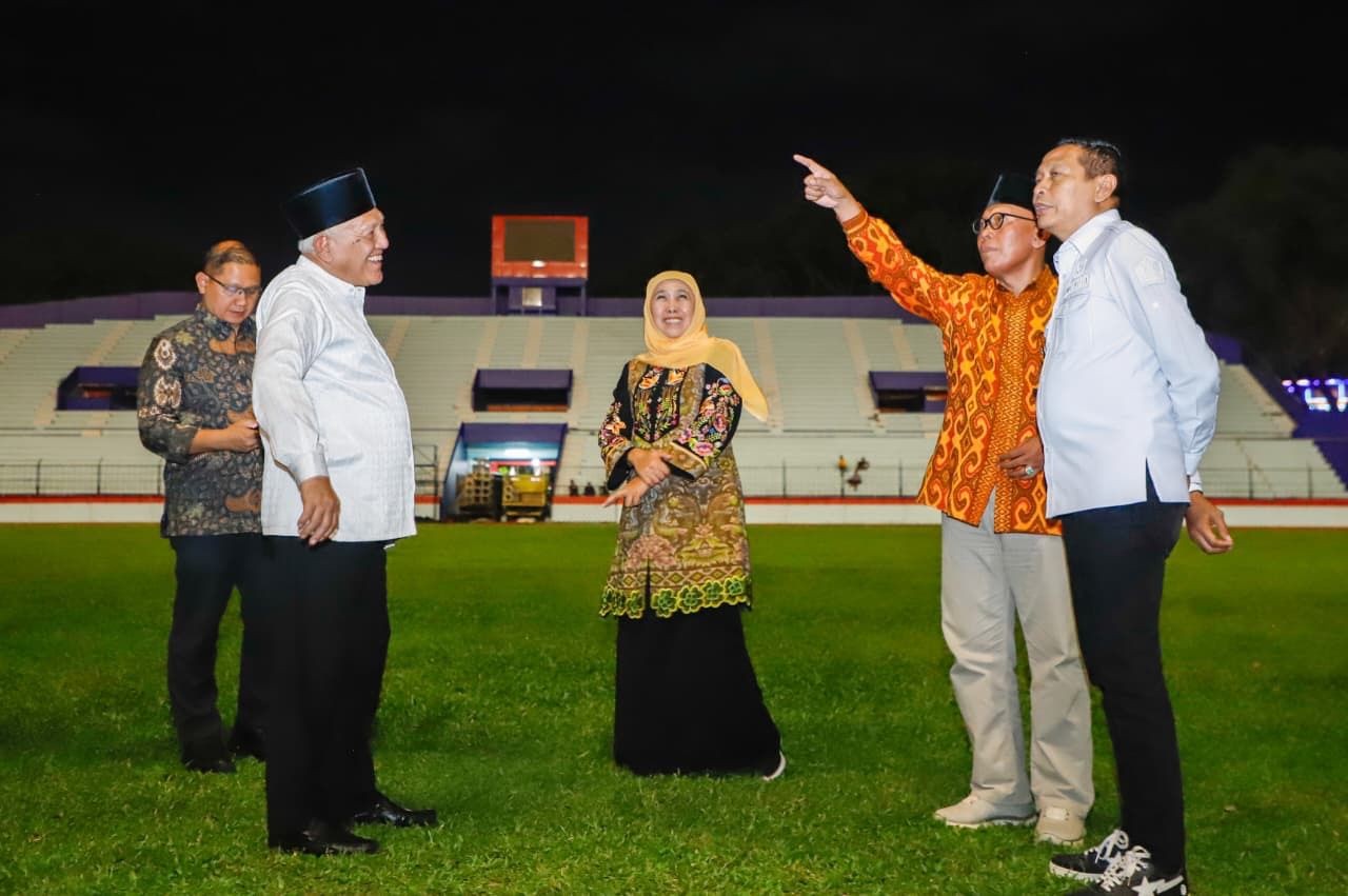 Tinjau Stadion Gajayana, Gubernur Khofifah Pastikan Kesiapan Mujahadah Kubro 1 Abad NU