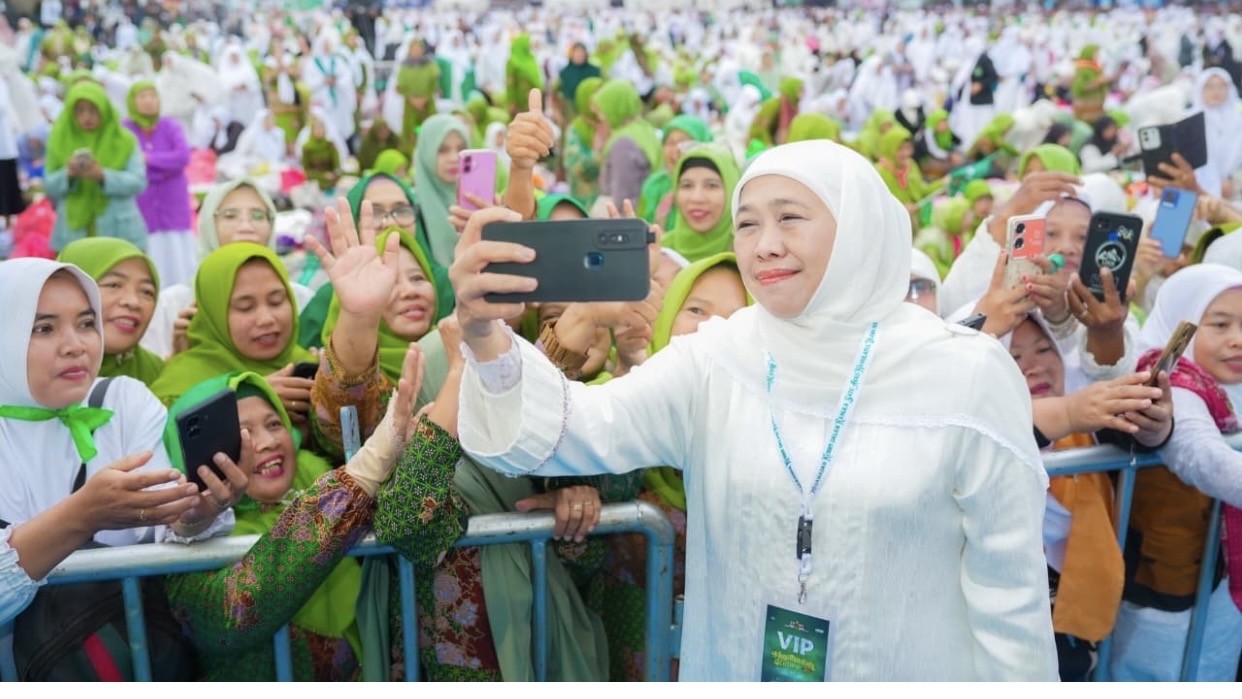 Presiden Prabowo Didampingi Gubernur Khofifah Hadiri Mujahadah Kubro Satu Abad NU di Malang