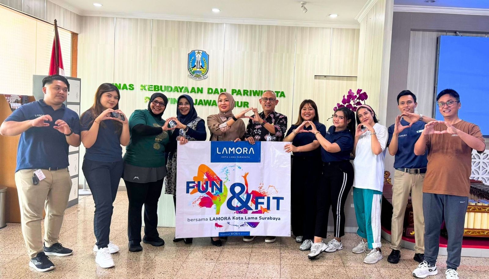 LAMORA Kota Lama Surabaya Perkuat Sinergi Pariwisata Lewat Aerobik Bersama Disbudpar Jatim