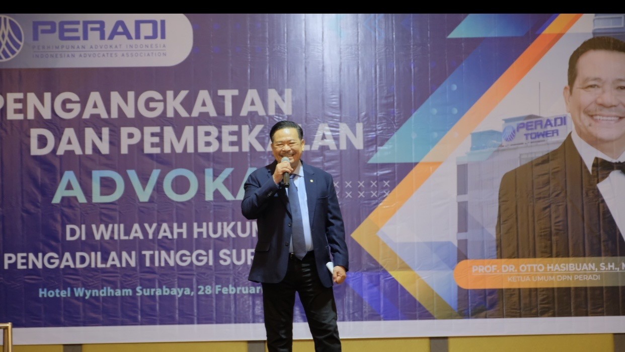 Otto Hasibuan Bekali 398 Calon Advokat yang Akan Disumpah pada Pengadilan Tinggi Surabaya