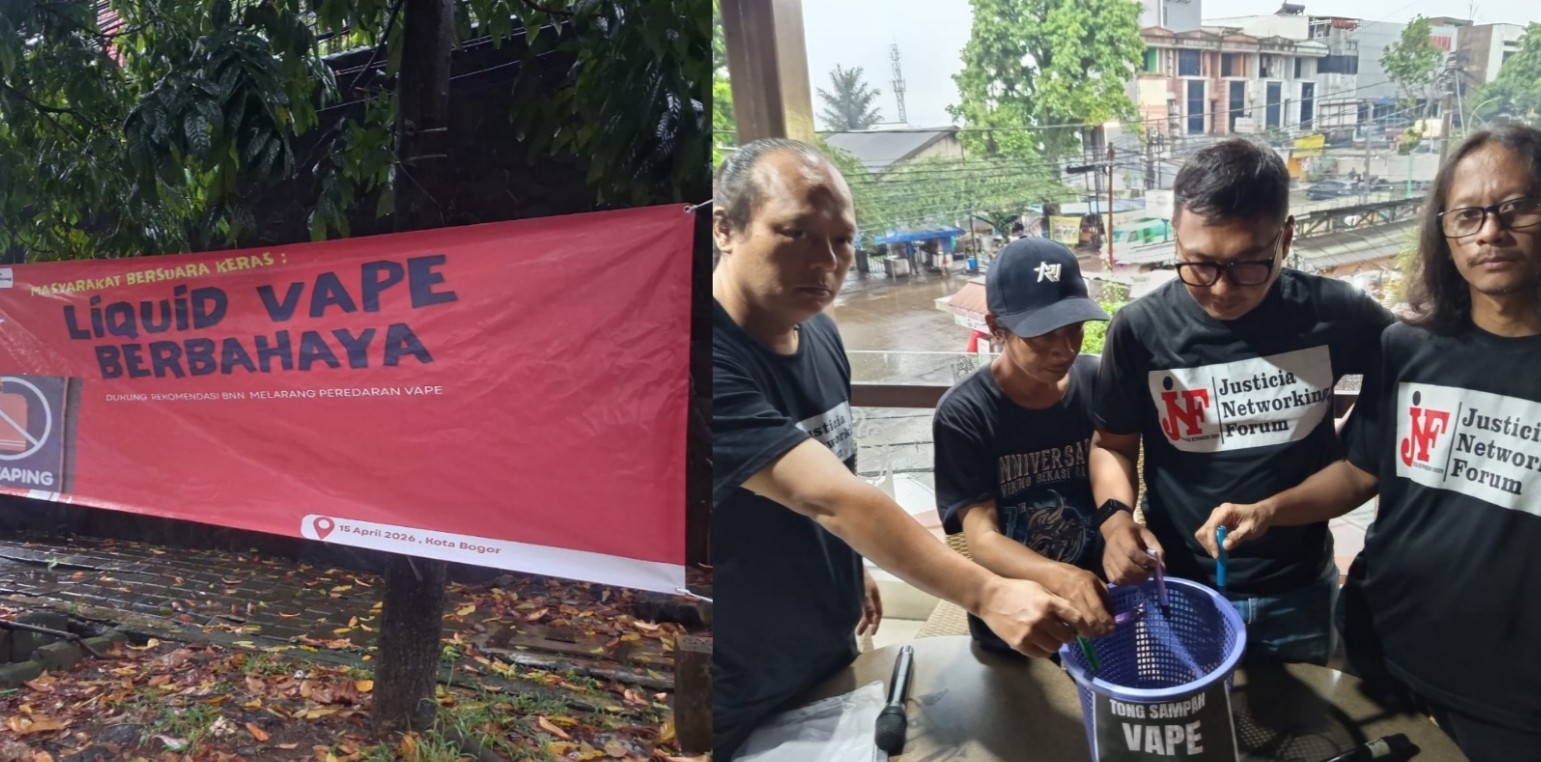 Dukung Rekom BNN Melarang Vave , di Kota Bogor Aktivis JNF Membuang Puluhan Alat isap Vape ke Tempat Sampah