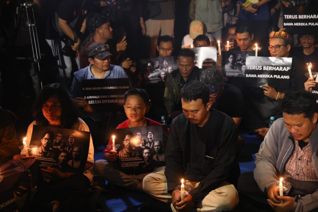 PFI Jakarta Gelar Doa Bersama untuk Jurnalis Hilang Kontak di Perairan Gunung Anak Krakatau