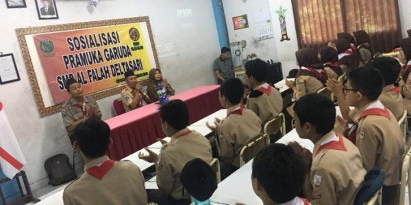 Sosialisasi Pramuka Garuda di SMP Al Falah Deltasari Waru Sidoarjo