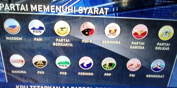 Ini Dia 14 Partai Politik Peserta Pemilu 2019