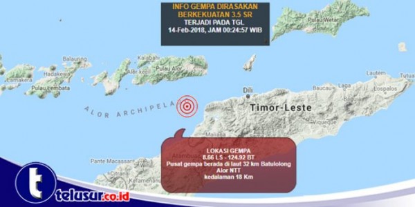 Kabupaten Alor Diguncang Gempa