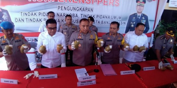 Polresta Banjarmasin Gagalkan Peredaran 12 Kg Sabu-Sabu