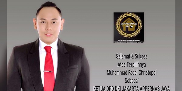 DPP Tetapkan Fadel Christopol Pimpin DPD Appernas Jaya DKI Jakarta  