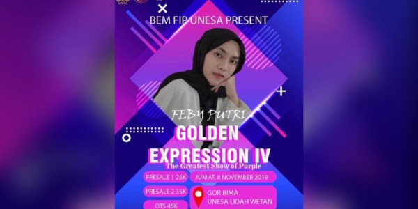 Di Golden Expression IV (The Greatest Show of Purple), Feby Putri NC akan Menampilkan Dirinya