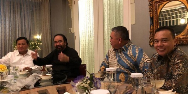 Datang Ke Rumah Paloh, Prabowo Gandeng Tiga Waketum