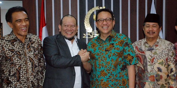 Irman Gusman Temui Ketua DPD RI La Nyala Mahmud Mattalitti