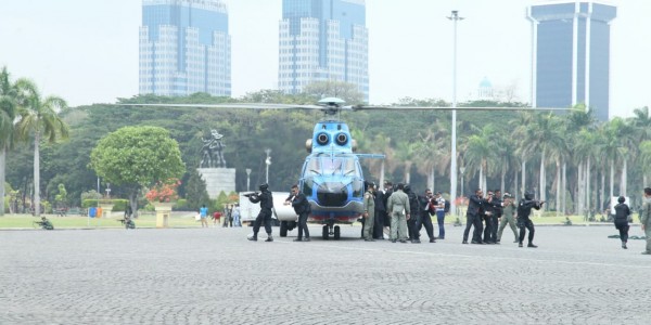 Panglima TNI Tinjau Simulasi Pengamanan Pelantikan Presiden RI di Monas