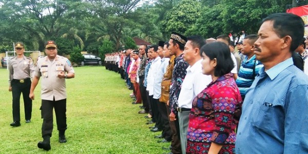 Ratusan Cakades dan P2KD Apel Deklarasi Damai di Mapolres Serdang Bedagai