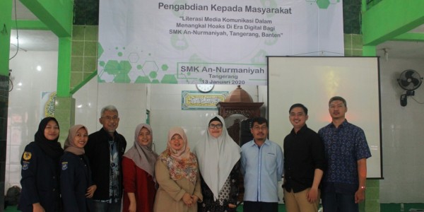 Dosen Fikom UBL Sosialisaikan Cara Tangkal Hoaks Bagi SMK An-Nurmaniyah, Tangerang