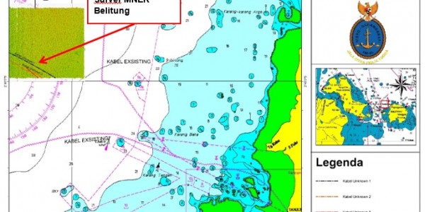 Pushisdrosal  TNI AL Temukan Kabel  Bawah Laut  Tak Bertuan Di Selat Gelasa