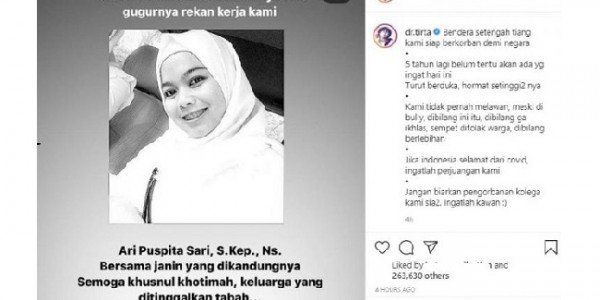 Perawat Sedang Hamil Meninggal Karena Corona, dr Tirta:Jangan Biarkan Pengorbanannya Sia-sia