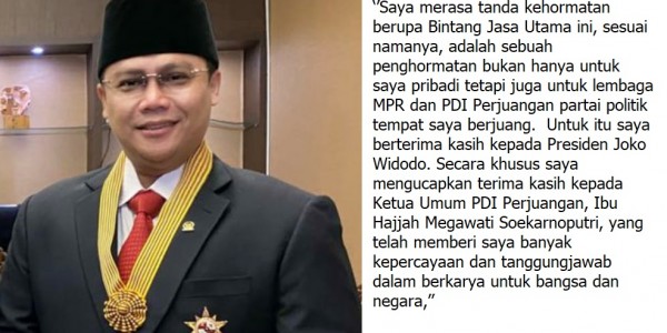 Presiden Anugerahi Tanda Kehormatan Bintang Jasa Utama Pada Ahmad Basarah
