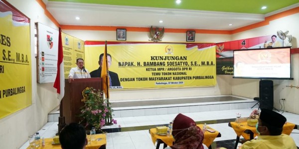 Temu Tokoh Masyarakat Purbalingga, Bamsoet Minta Masyarakat Tidak Percaya Hoax Isi UU Cipta Karya