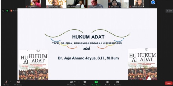 Bedah Buku Hukum Adat Karya Dr. H. Jaja Ahmad Jayus