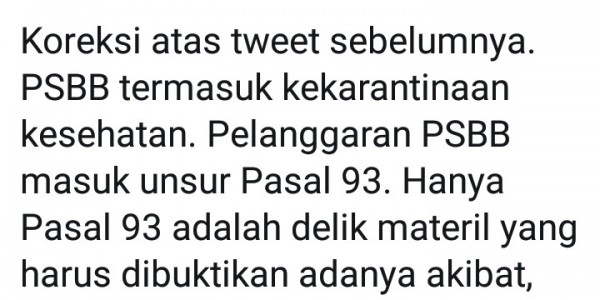 Soal Pasal Kekarantinaan, Mantan Ketua MK Koreksi Pernyataannya