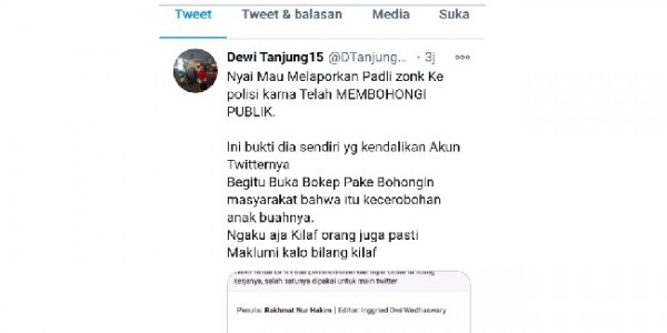 Soal Like Akun Porno, Dewi Tanjung Akan Polisikan Fadli Zon