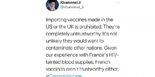 Twitter Hapus Cuitan Khamenei Soal Larangan Impor Vaksin dari AS dan Inggris