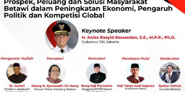 Anies Ingin Betawi Jeli Baca Trend Perubahan