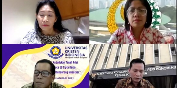 Ketua PPUU DPD RI : Investasi Butuh Lahan, PPUU DPD dan FH UKI Bedah Kedudukannya Tanah Adat Pasca UU No 11/2020.