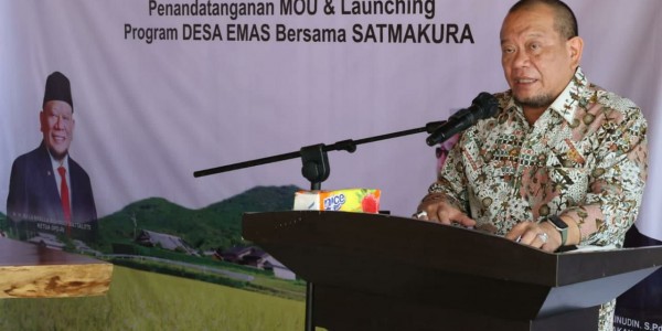 Ketua DPD Hadiri Launching Program Desa Emas dan Bertemu Kyai Kampung se-Lampung
