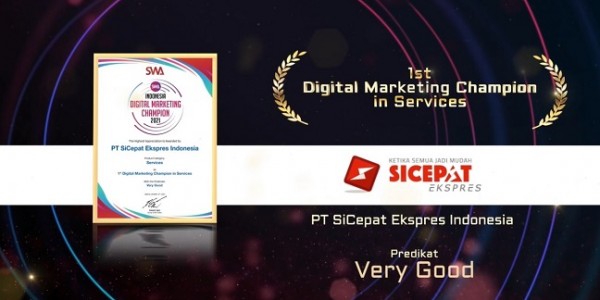 SiCepat Ekspres Sabet Penghargaan Digital Marketing Champion in Services 2021 dari SWA dan Business Digest