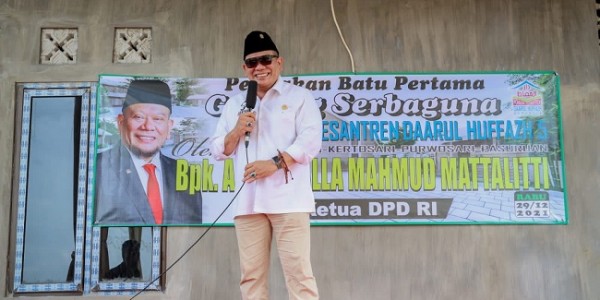 LaNyalla Lakukan Peletakan Batu Pertama Pembangunan Gedung Serbaguna Ponpes Daarul Huffazh Pasuruan
