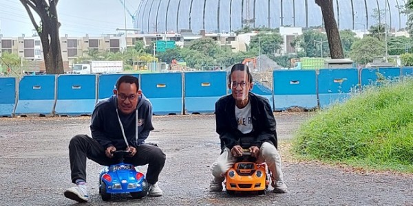 Satgas Pemburu Koruptor Formula E Aksi Mobil-Mobilan di Area Sirkuit Formula E Ancol