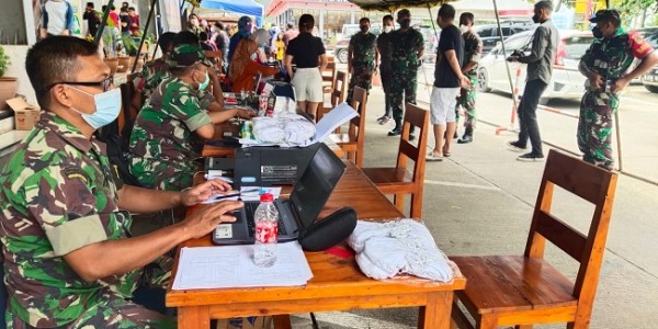Tekan Laju Covid-19, Kodim 0619/Purwakarta Gelar Vaksinasi di Rest Area KM 72 A Tol Purbaleunyi