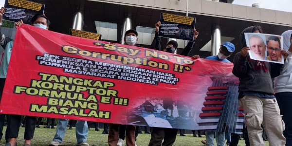 Massa SAPU Lawan Koruptor Minta KPK dan BPK Telusuri Pembengkakan Anggaran Sirkuit Formula E