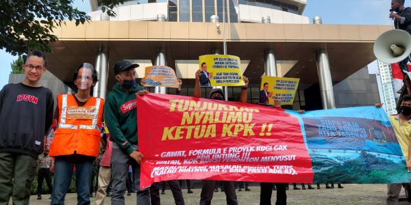 Massa Satgas Pemburu Koruptor Formula E Minta KPK Segera Surati BPK untuk Audit Investigatif